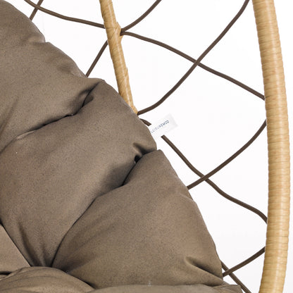 Summit Outdoor Single Person Egg Swing Chair in Grey Steel Frame With Removable Cushions - Elax Furniture