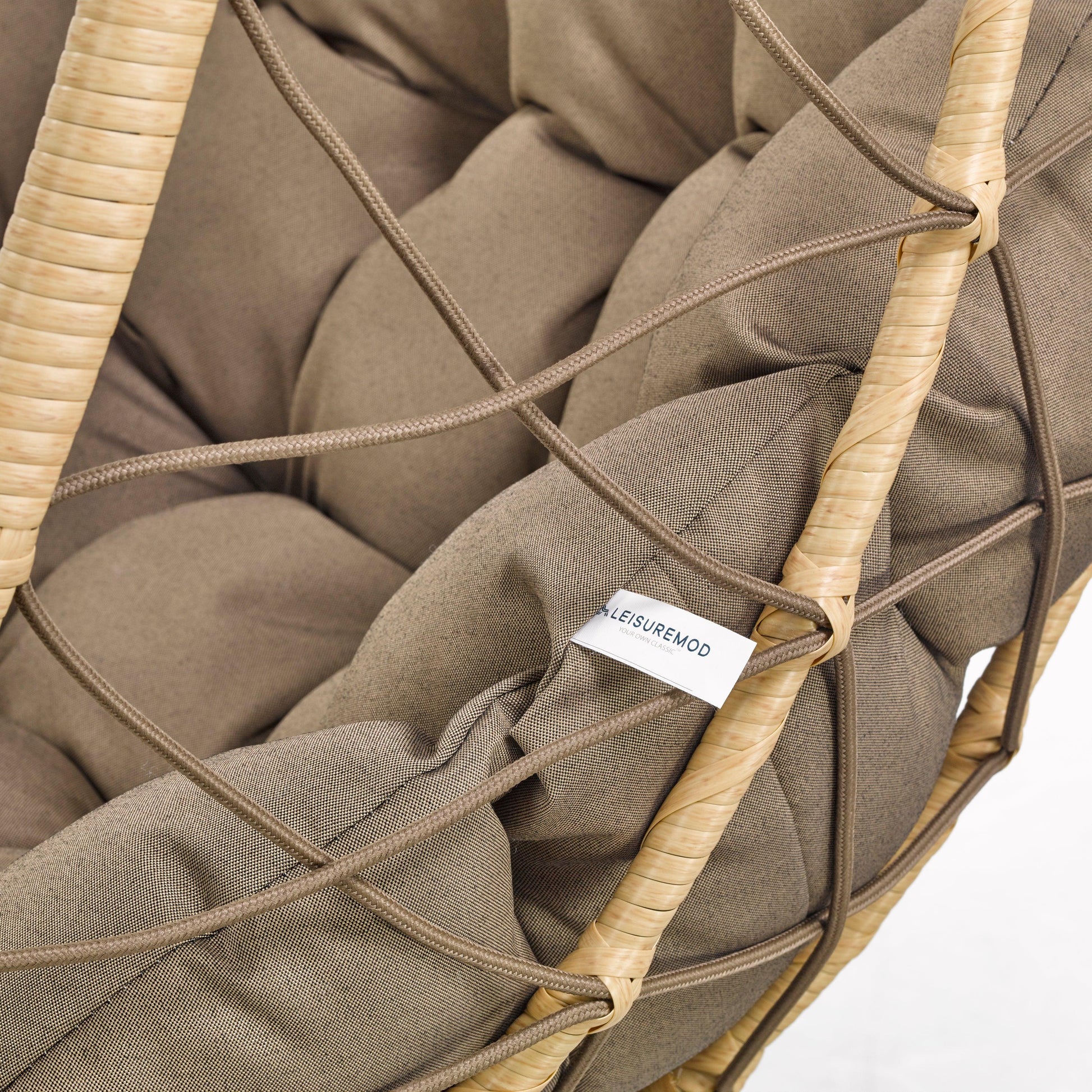 Summit Outdoor Single Person Egg Swing Chair in Grey Steel Frame With Removable Cushions - Elax Furniture