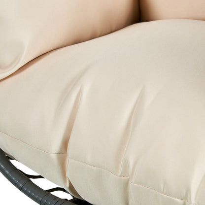 Summit Outdoor Single Person Egg Swing Chair in Grey Steel Frame With Removable Cushions - Elax Furniture