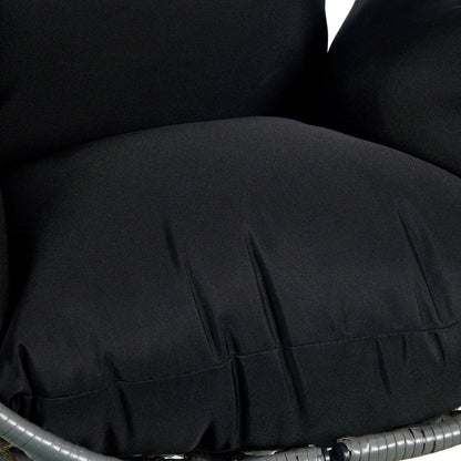 Summit Outdoor Single Person Egg Swing Chair in Grey Steel Frame With Removable Cushions - Elax Furniture