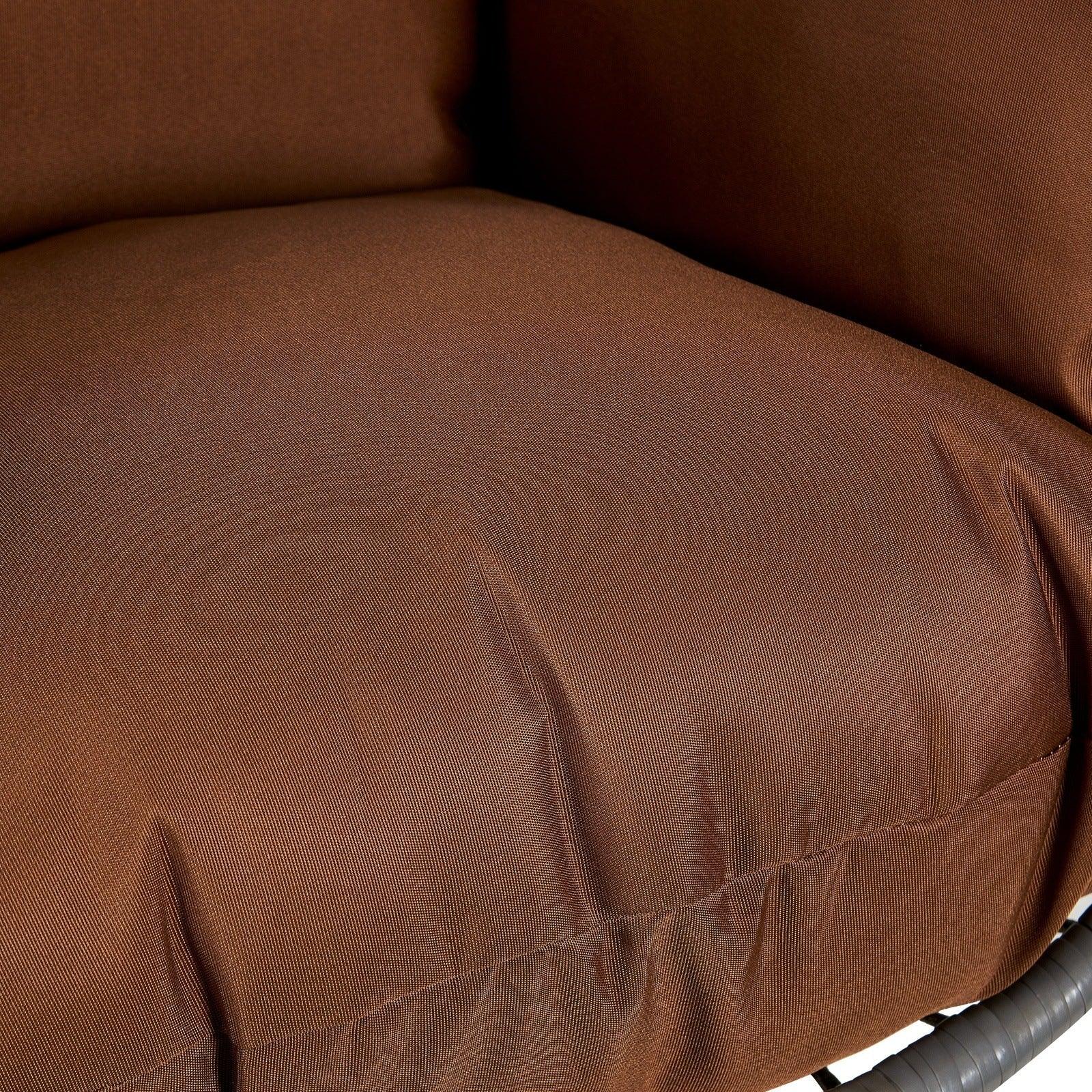 Summit Outdoor Single Person Egg Swing Chair in Grey Steel Frame With Removable Cushions - Elax Furniture