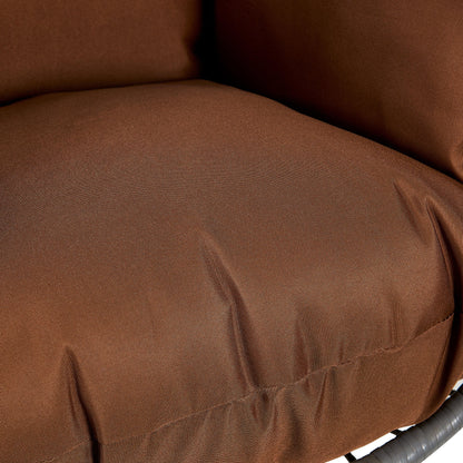 Summit Outdoor Single Person Egg Swing Chair in Grey Steel Frame With Removable Cushions - Elax Furniture