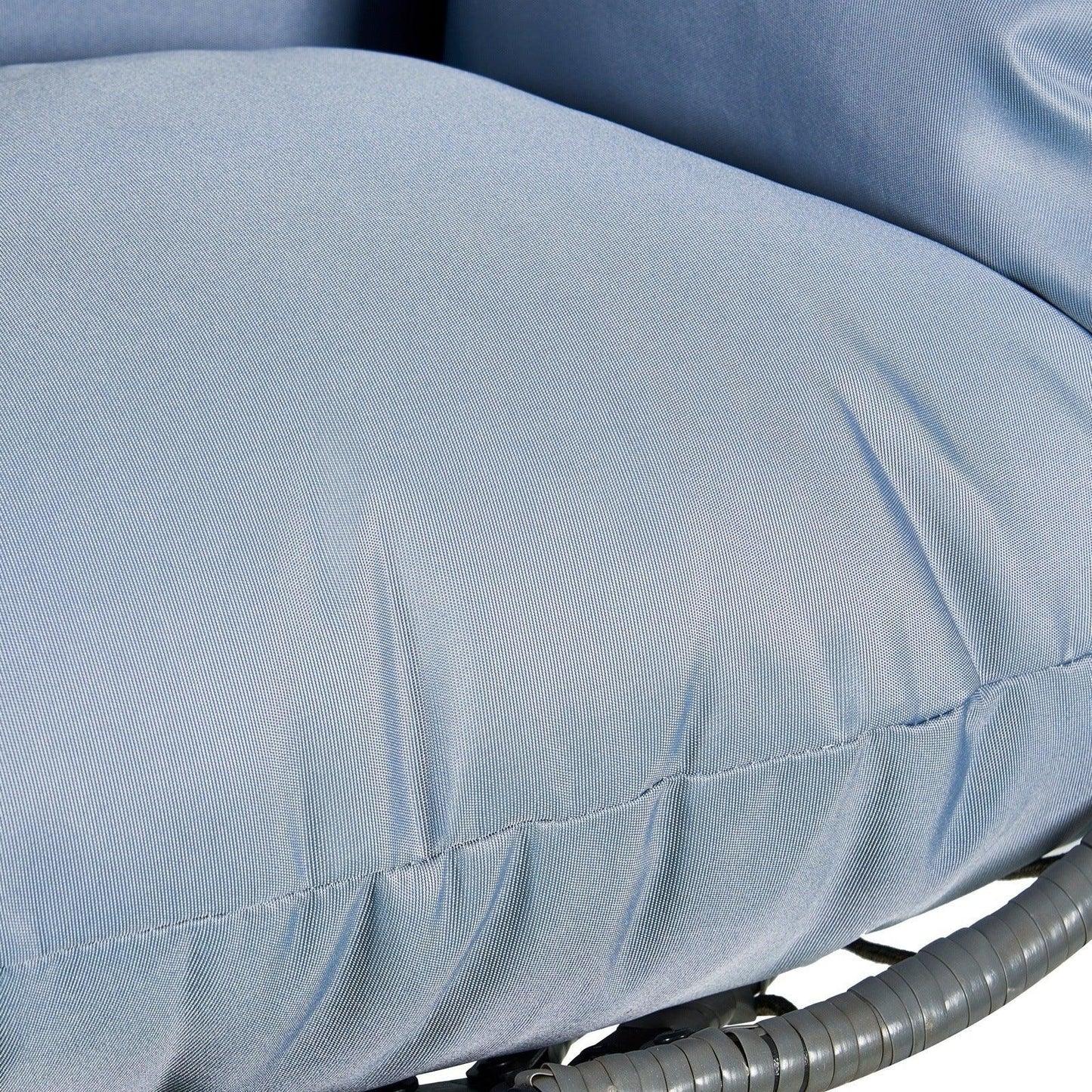 Summit Outdoor Single Person Egg Swing Chair in Grey Steel Frame With Removable Cushions - Elax Furniture