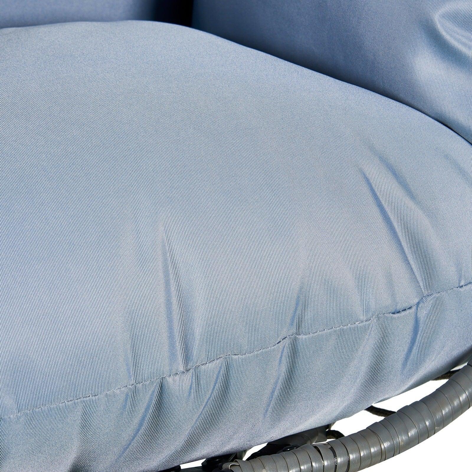 Summit Outdoor Single Person Egg Swing Chair in Grey Steel Frame With Removable Cushions - Elax Furniture