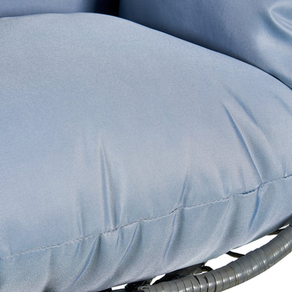 Summit Outdoor Single Person Egg Swing Chair in Grey Steel Frame With Removable Cushions - Elax Furniture