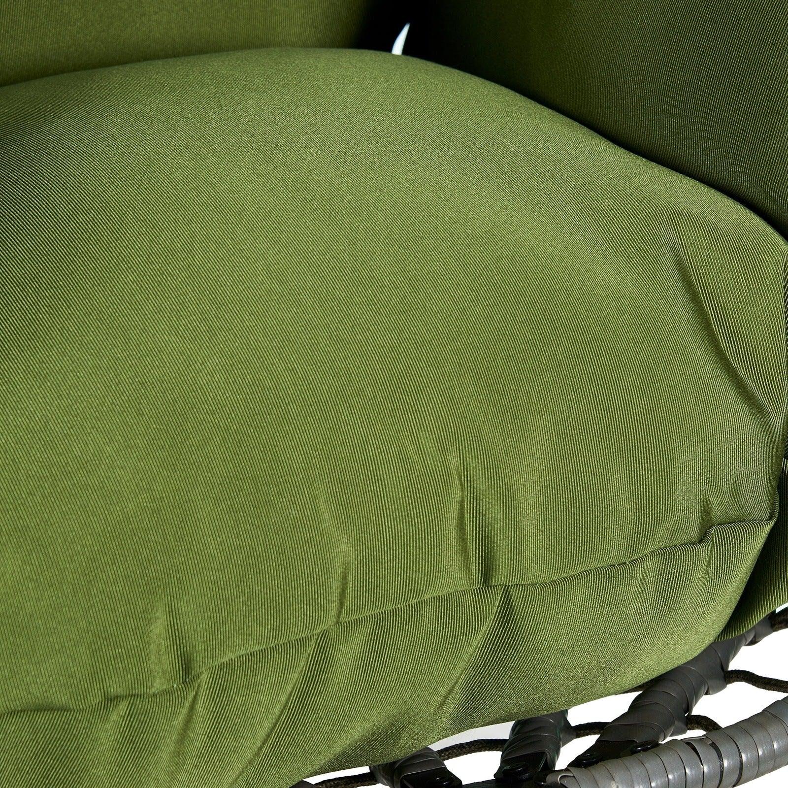 Summit Outdoor Single Person Egg Swing Chair in Grey Steel Frame With Removable Cushions - Elax Furniture