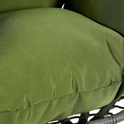 Summit Outdoor Single Person Egg Swing Chair in Grey Steel Frame With Removable Cushions - Elax Furniture