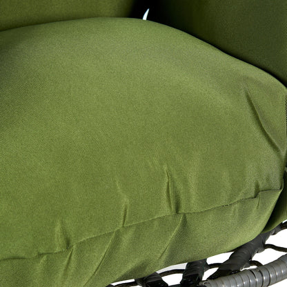 Summit Outdoor Single Person Egg Swing Chair in Grey Steel Frame With Removable Cushions - Elax Furniture