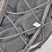 Summit Outdoor Single Person Egg Swing Chair in Grey Steel Frame With Removable Cushions - Elax Furniture