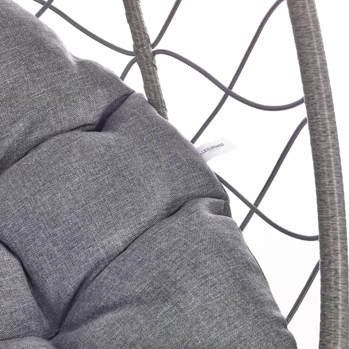 Summit Outdoor Single Person Egg Swing Chair in Grey Steel Frame With Removable Cushions - Elax Furniture
