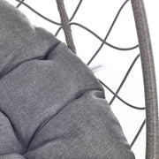 Summit Outdoor Single Person Egg Swing Chair in Grey Steel Frame With Removable Cushions - Elax Furniture