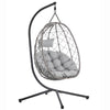 Summit Outdoor Single Person Egg Swing Chair in Grey Steel Frame With Removable Cushions