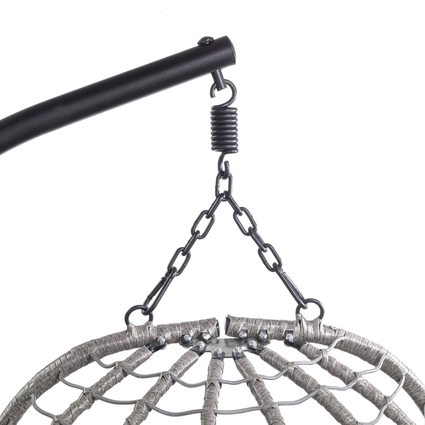 Summit Outdoor Single Person Egg Swing Chair in Grey Steel Frame With Removable Cushions - Elax Furniture