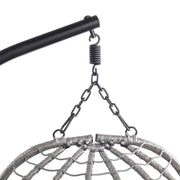 Summit Outdoor Single Person Egg Swing Chair in Grey Steel Frame With Removable Cushions - Elax Furniture