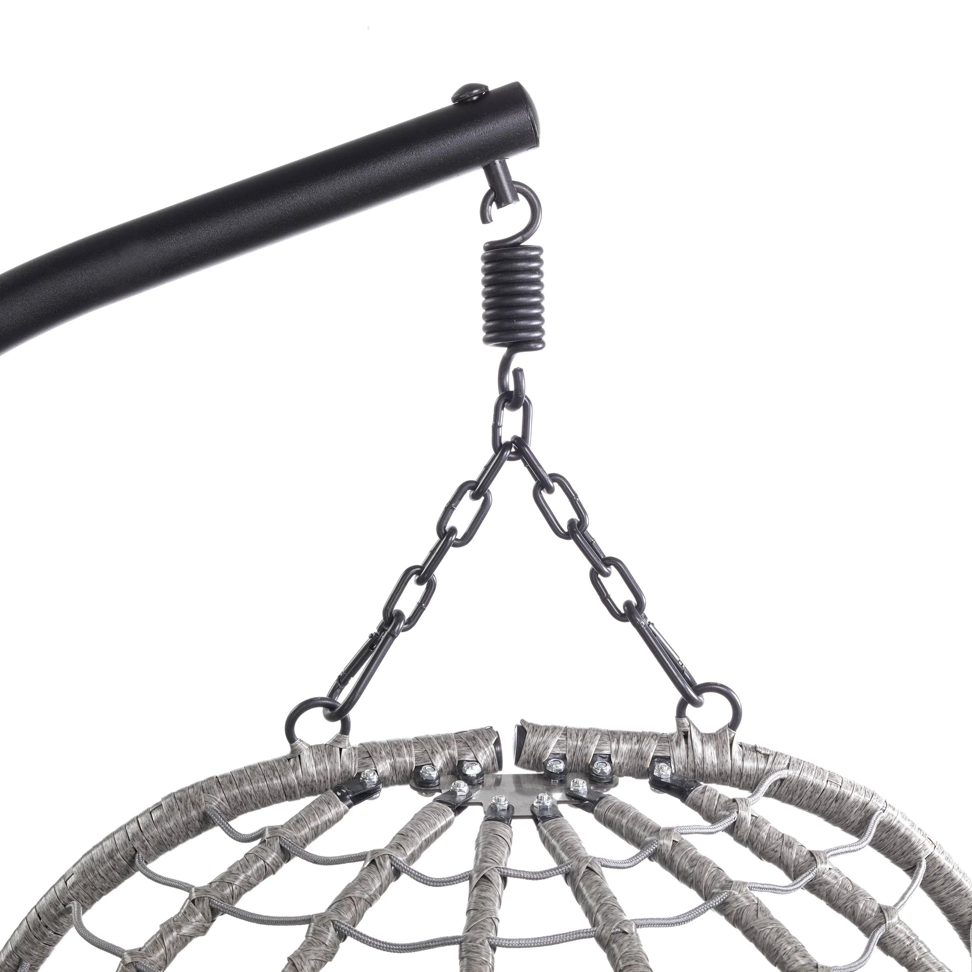 Summit Outdoor Single Person Egg Swing Chair in Grey Steel Frame With Removable Cushions - Elax Furniture