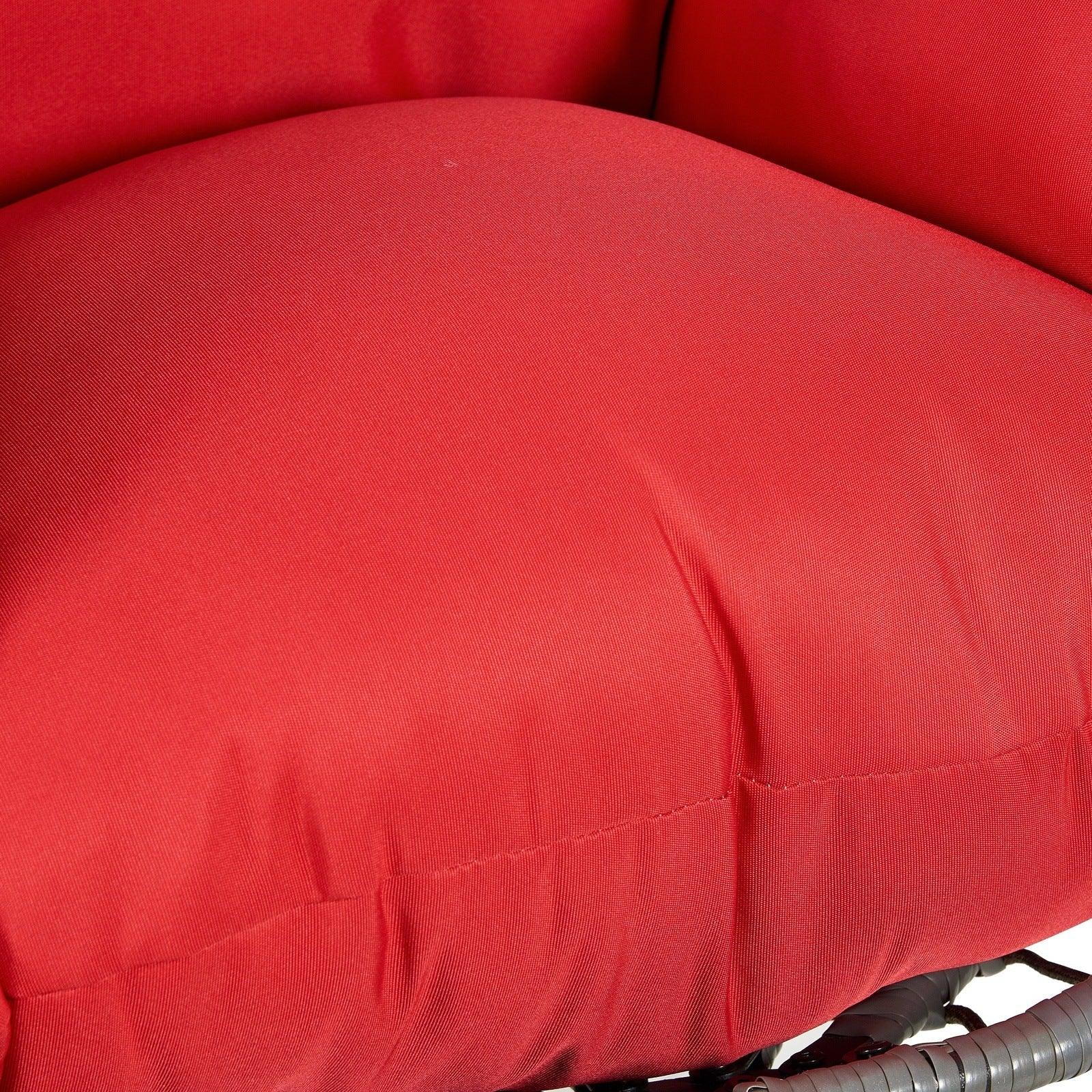 Summit Outdoor Single Person Egg Swing Chair in Grey Steel Frame With Removable Cushions - Elax Furniture