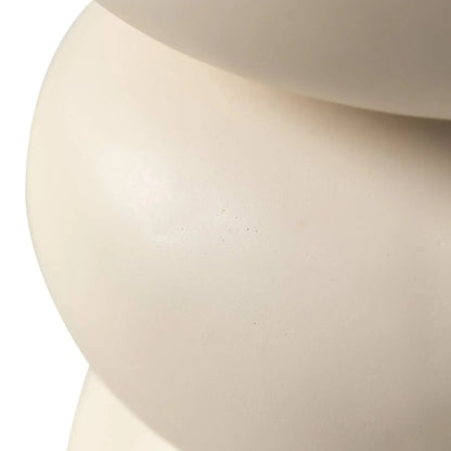 Sonia 13" Round Fiberstone Side Table with Three-Tier Design