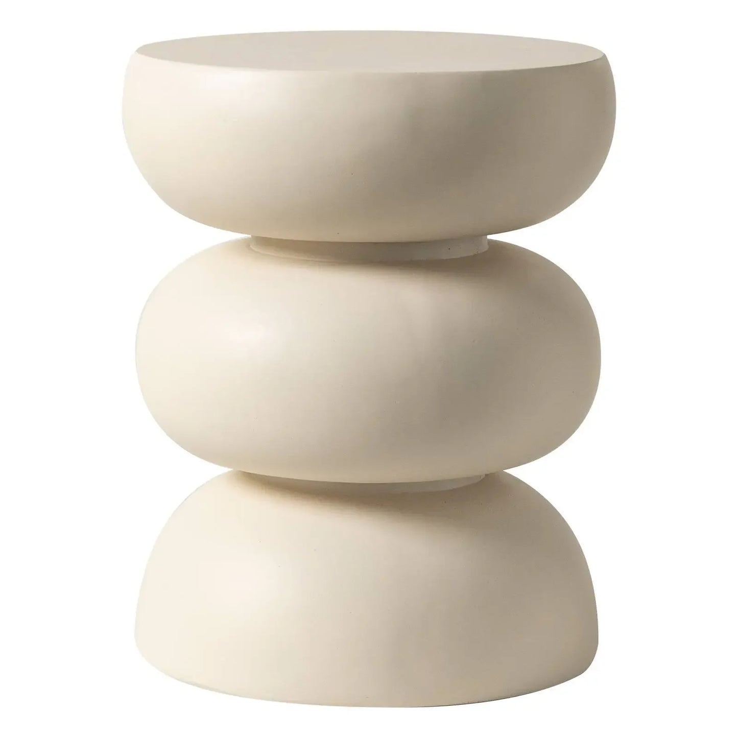 Sonia 13" Round Fiberstone Side Table with Three-Tier Design