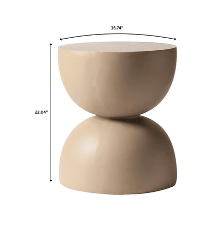 Sage Minimalist Side Table in Fiberstone Hourglass Design Accent Table - Elax Furniture