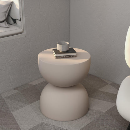 Sage Minimalist Side Table in Fiberstone Hourglass Design Accent Table - Elax Furniture