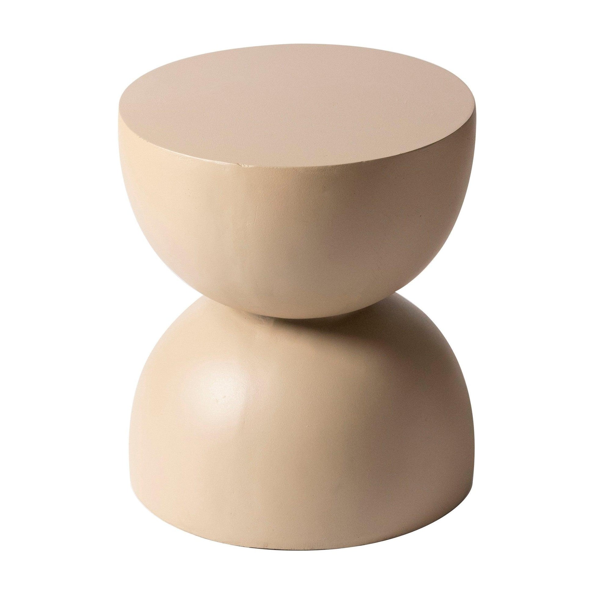 Sage Minimalist Side Table in Fiberstone Hourglass Design Accent Table - Elax Furniture