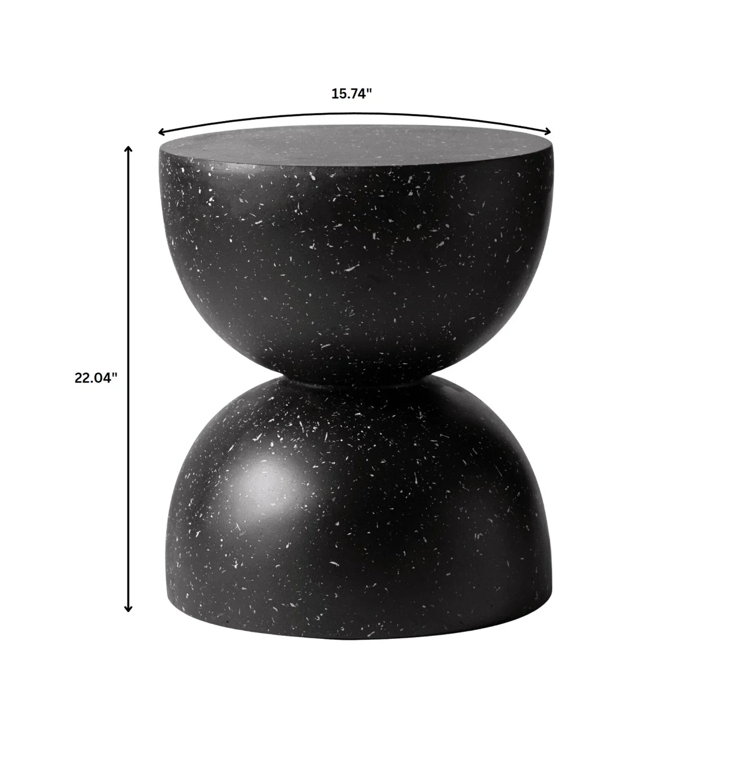 Sage Minimalist Side Table in Fiberstone Hourglass Design Accent Table - Elax Furniture