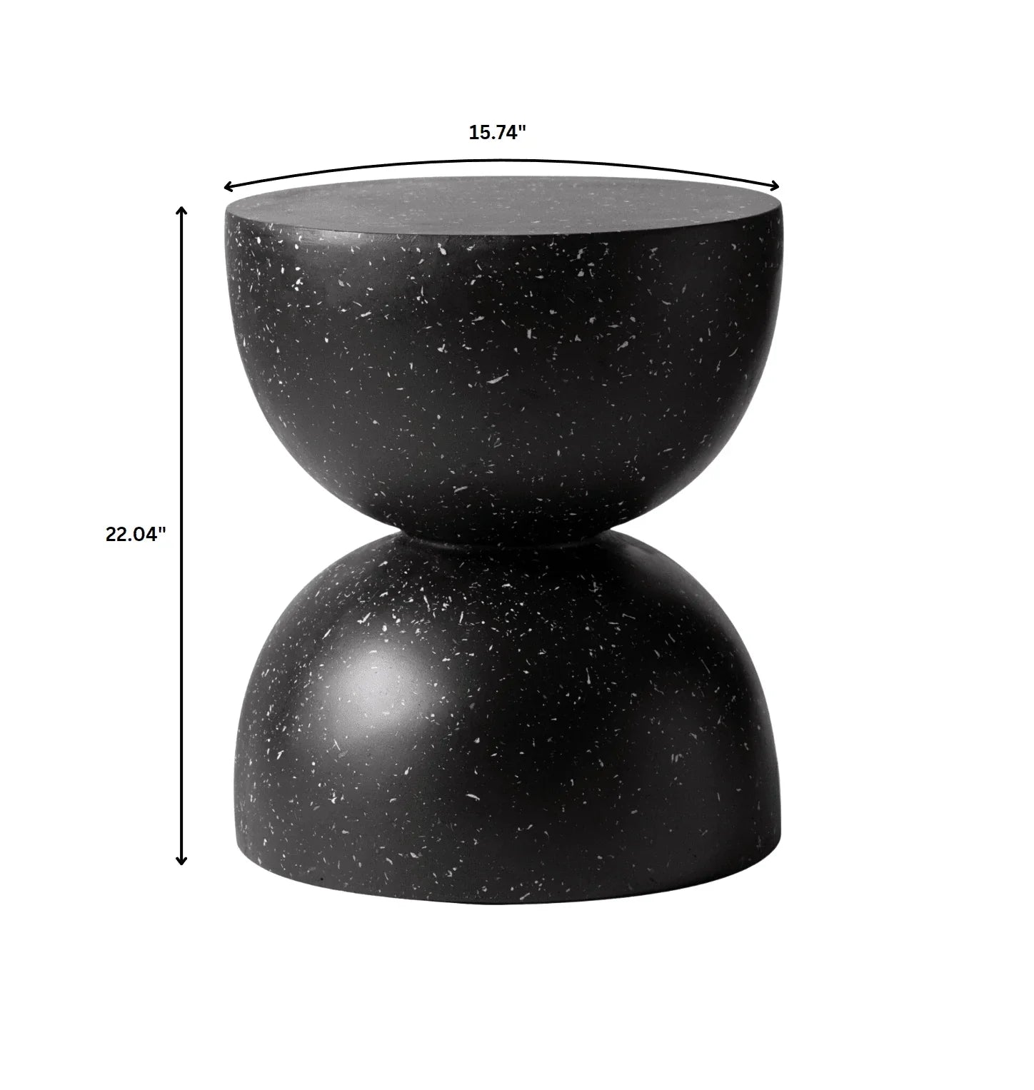 Sage Minimalist Side Table in Fiberstone Hourglass Design Accent Table - Elax Furniture