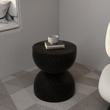 Sage Minimalist Side Table in Fiberstone Hourglass Design Accent Table - Elax Furniture