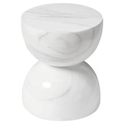 Sage Minimalist Side Table in Fiberstone Hourglass Design Accent Table - Elax Furniture