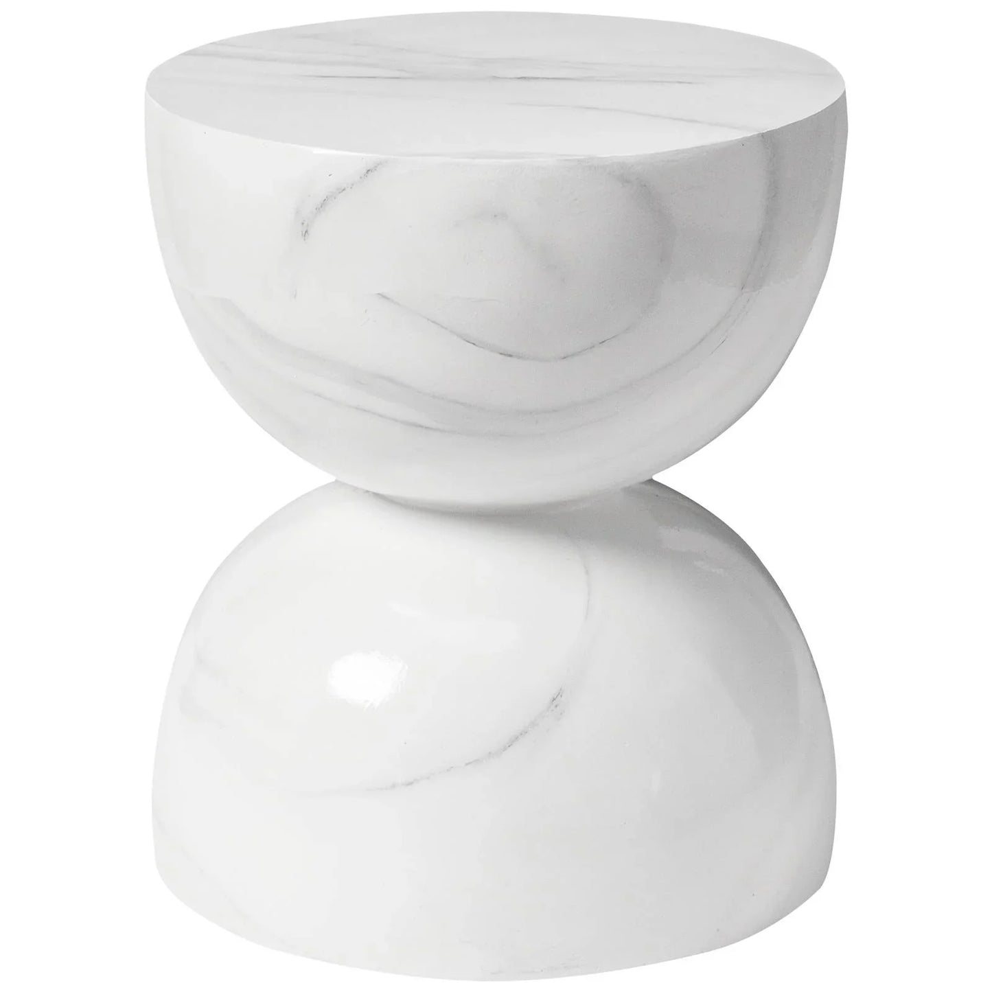 Sage Minimalist Side Table in Fiberstone Hourglass Design Accent Table - Elax Furniture