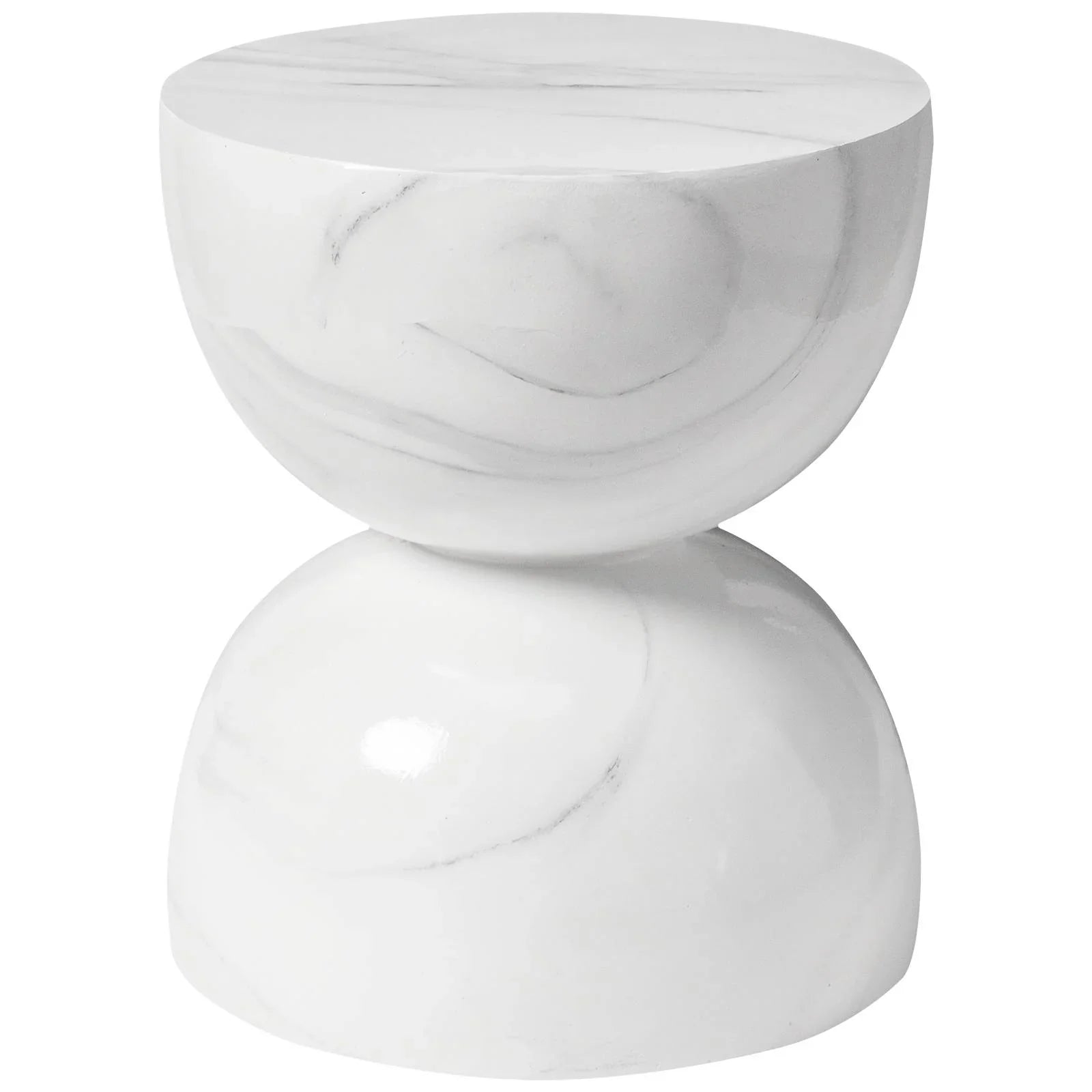 Sage Minimalist Side Table in Fiberstone Hourglass Design Accent Table - Elax Furniture