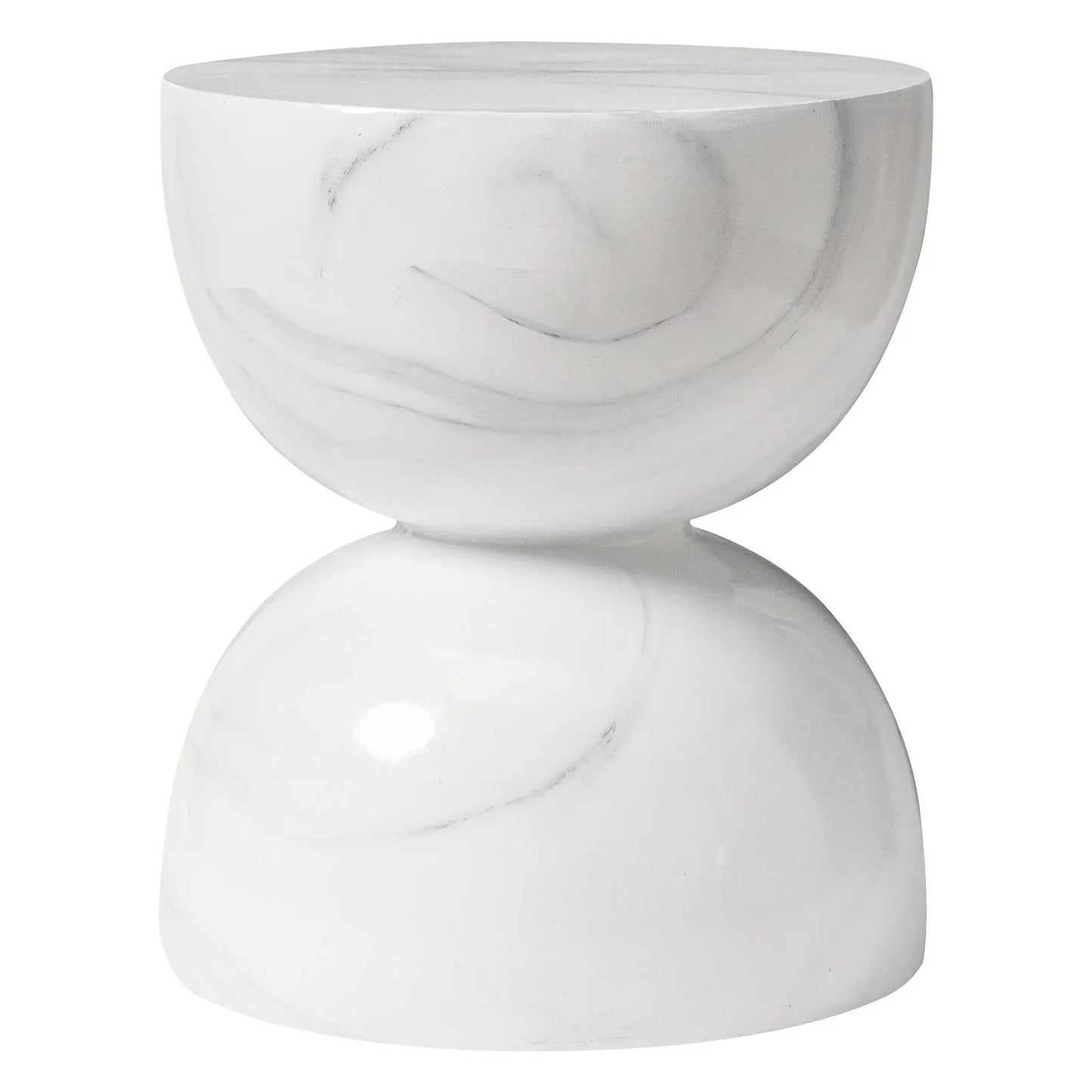 Sage Minimalist Side Table in Fiberstone Hourglass Design Accent Table - Elax Furniture