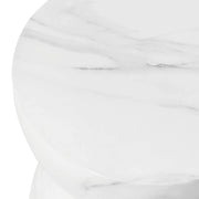 Sage Minimalist Side Table in Fiberstone Hourglass Design Accent Table - Elax Furniture