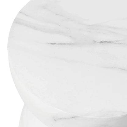 Sage Minimalist Side Table in Fiberstone Hourglass Design Accent Table - Elax Furniture