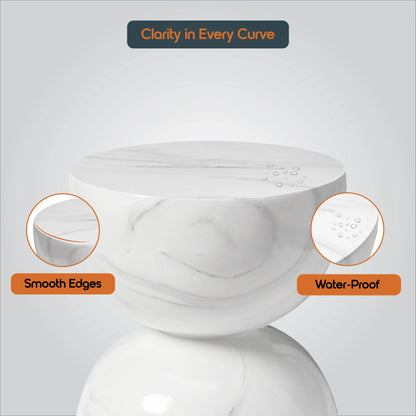 Sage Minimalist Side Table in Fiberstone Hourglass Design Accent Table - Elax Furniture