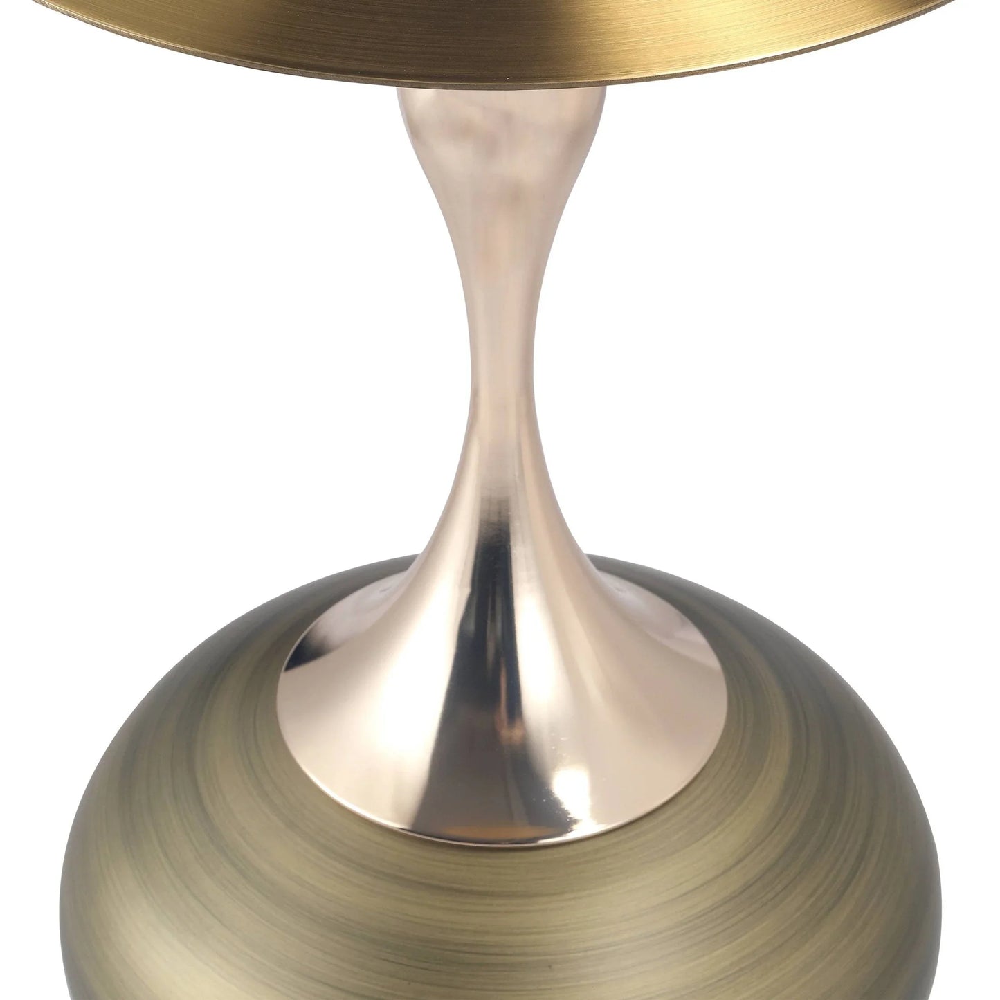 Savoy Wide Side Table with Gold Stainless Steel Top Round Accent Table and Elegant Pedestal Base - Elax Furniture