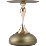 Savoy Wide Side Table with Gold Stainless Steel Top Round Accent Table and Elegant Pedestal Base - Elax Furniture