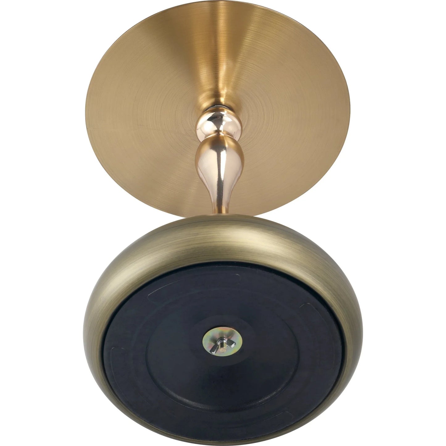 Savoy Wide Side Table with Gold Stainless Steel Top Round Accent Table and Elegant Pedestal Base - Elax Furniture