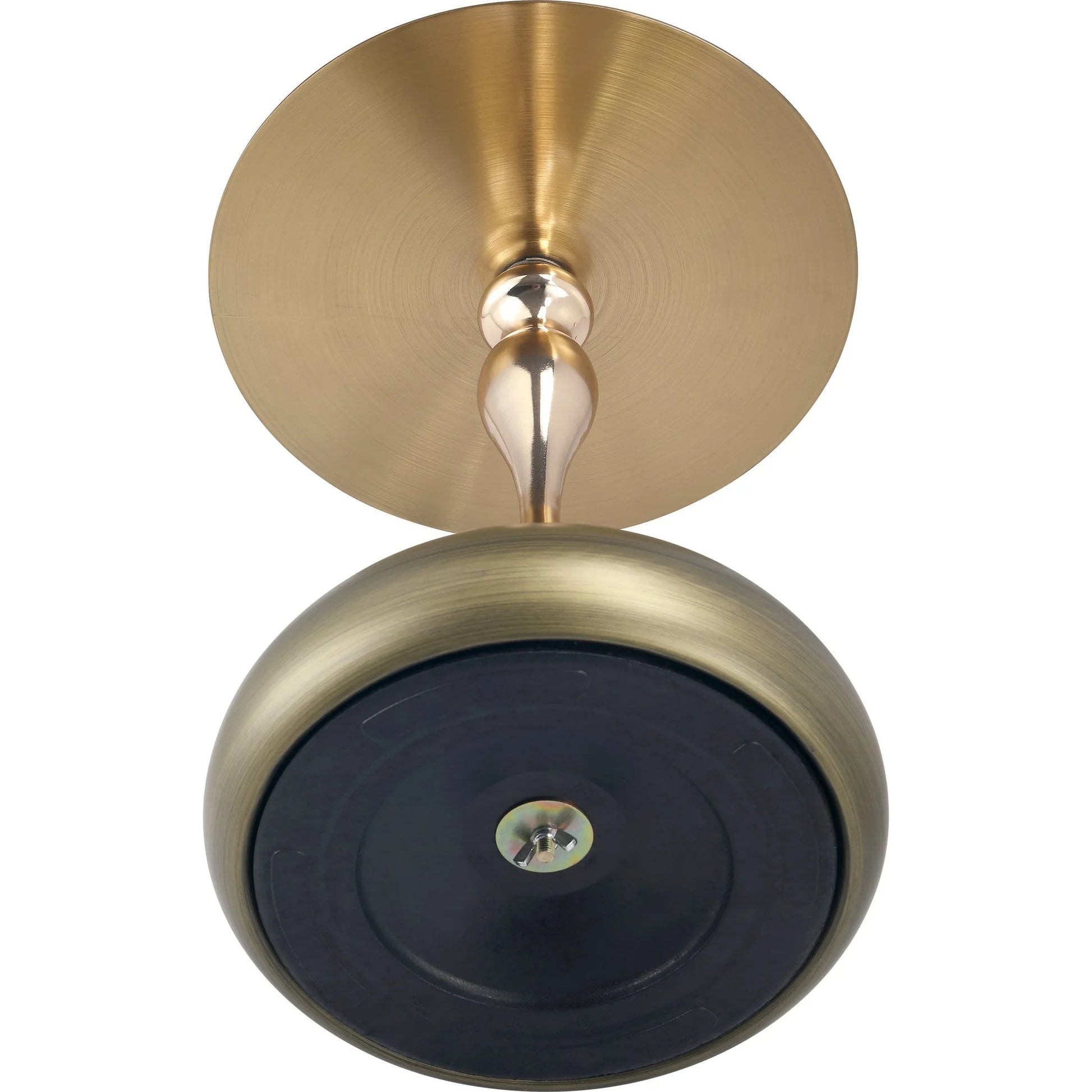 Savoy Wide Side Table with Gold Stainless Steel Top Round Accent Table and Elegant Pedestal Base - Elax Furniture