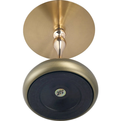 Savoy Wide Side Table with Gold Stainless Steel Top Round Accent Table and Elegant Pedestal Base - Elax Furniture