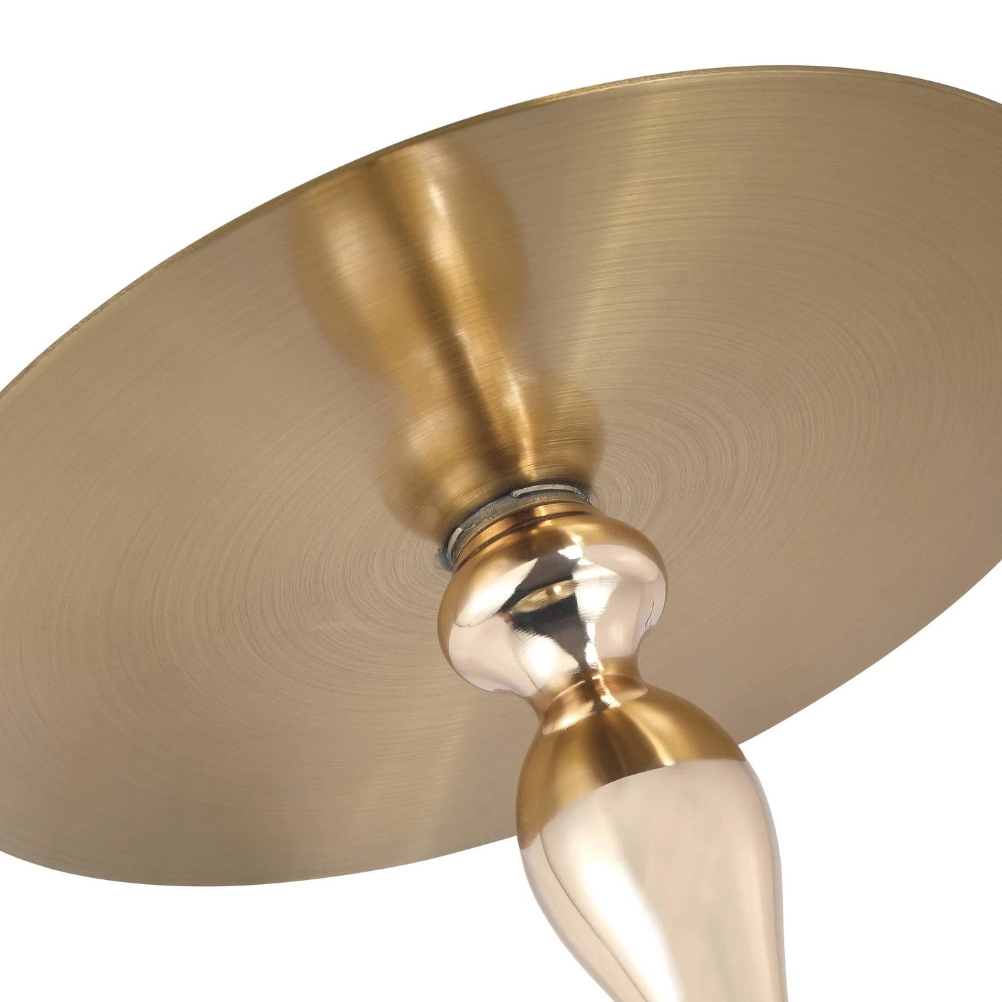 Savoy Wide Side Table with Gold Stainless Steel Top Round Accent Table and Elegant Pedestal Base - Elax Furniture