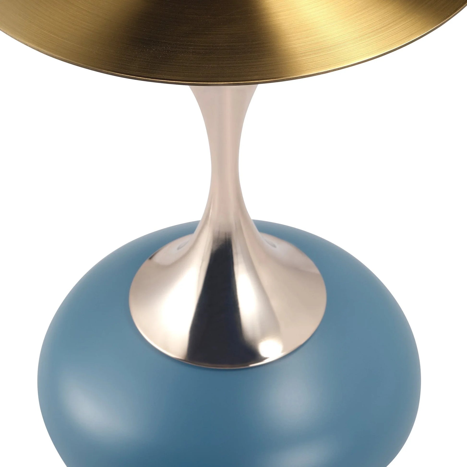 Savoy Wide Side Table with Stainless Steel Top Round Accent Table and Elegant Pedestal Base - Elax Furniture