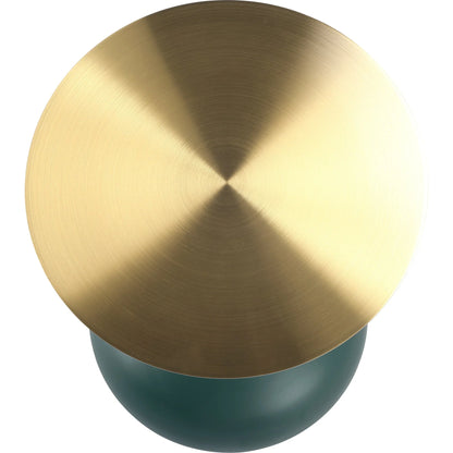 Savoy Wide Side Table with Gold Stainless Steel Top Round Accent Table and Elegant Pedestal Base - Elax Furniture