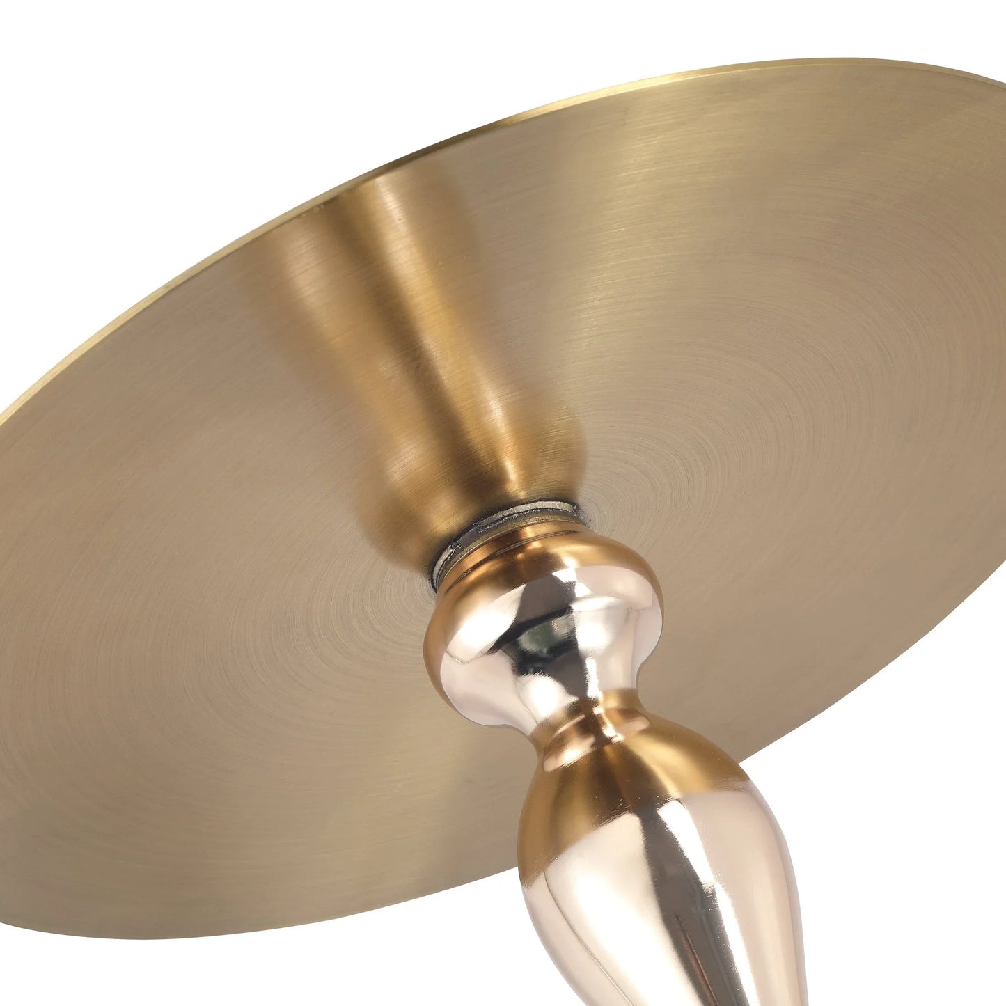 Savoy Wide Side Table with Stainless Steel Top Round Accent Table and Elegant Pedestal Base - Elax Furniture