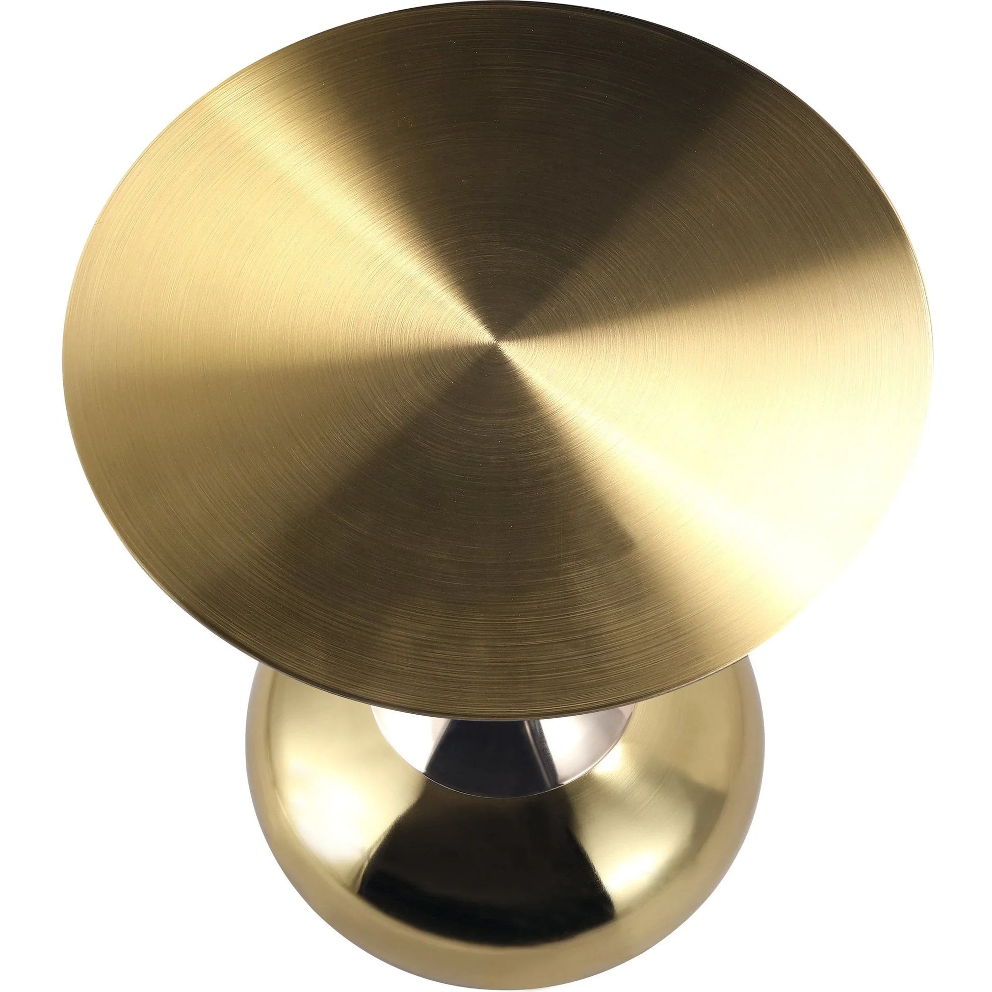 Savoy Wide Side Table with Gold Stainless Steel Top Round Accent Table and Elegant Pedestal Base - Elax Furniture