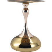Savoy Wide Side Table with Stainless Steel Top Round Accent Table and Elegant Pedestal Base - Elax Furniture