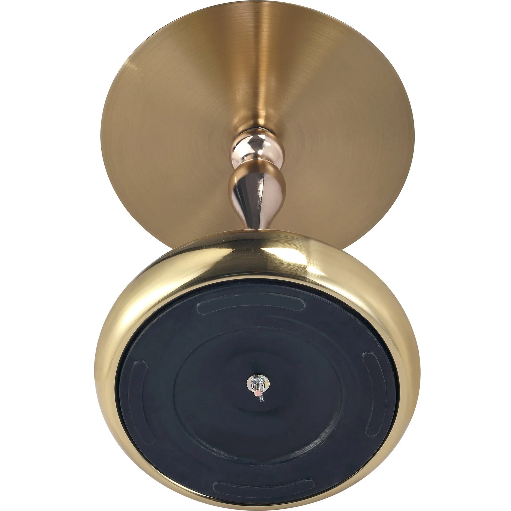 Savoy Wide Side Table with Gold Stainless Steel Top Round Accent Table and Elegant Pedestal Base - Elax Furniture