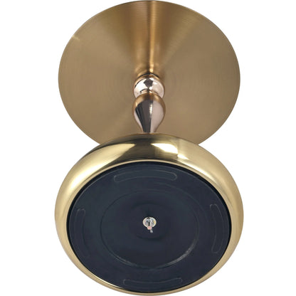 Savoy Wide Side Table with Gold Stainless Steel Top Round Accent Table and Elegant Pedestal Base - Elax Furniture