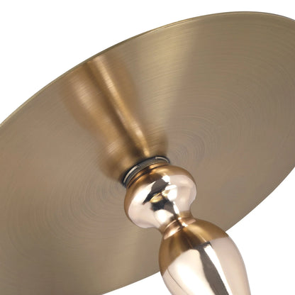 Savoy Wide Side Table with Gold Stainless Steel Top Round Accent Table and Elegant Pedestal Base - Elax Furniture