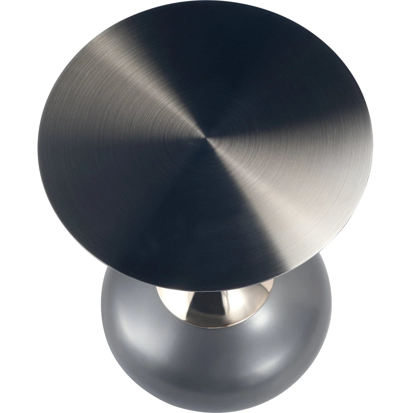 Savoy Wide Side Table with Stainless Steel Top Round Accent Table and Elegant Pedestal Base - Elax Furniture